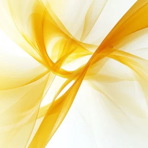 Œuvre d'art abstraite avec des ondulations jaunes sur un fond blanc